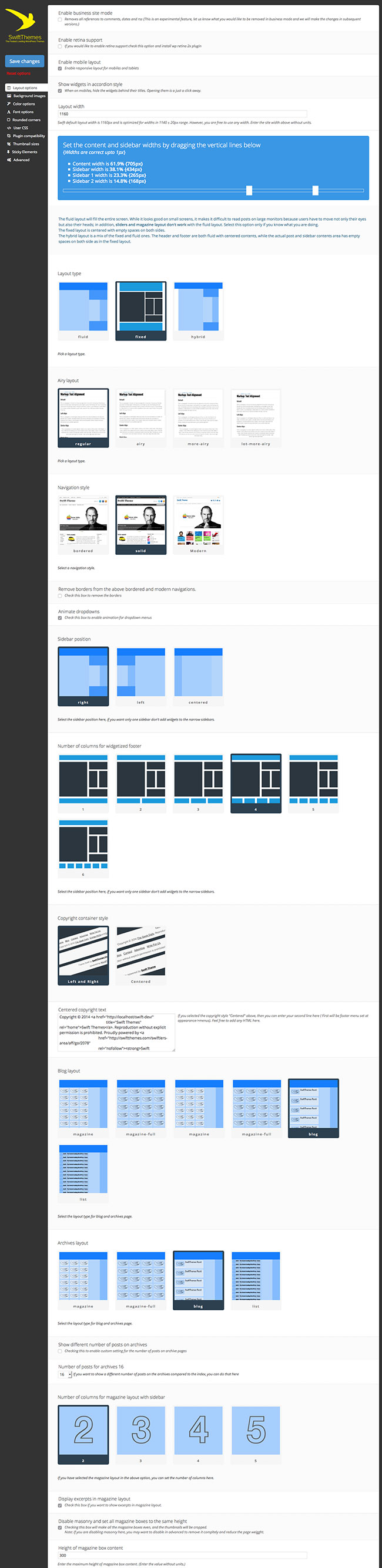 Layout Options