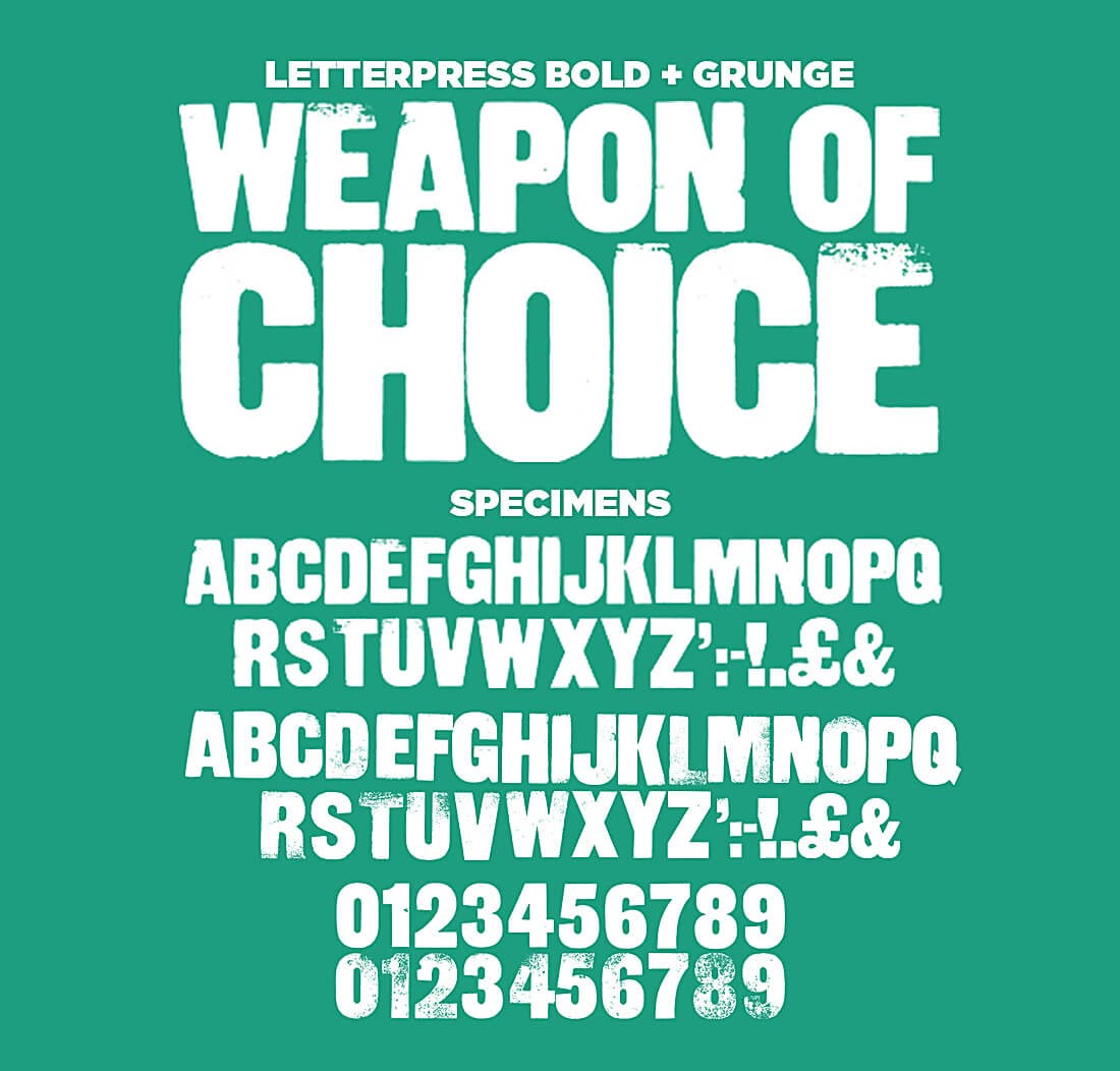 ultrashock-letterpress-vector-font