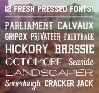 12 Fantastic Font Families from Fresh Pressed Fonts - only $29!