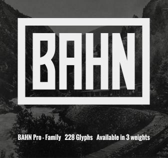 Bahn Pro Font Family (228 glyphs 3 weights) - only $9!