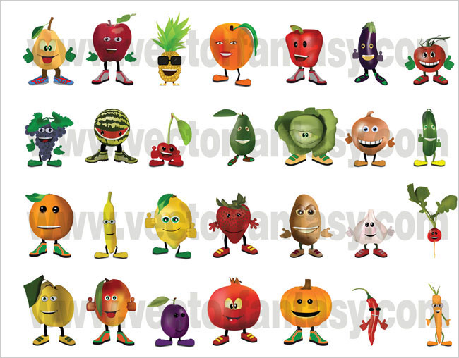 Fruits Vegetables Characters