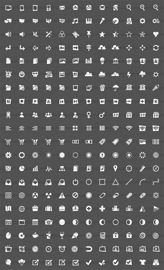 skewed icons