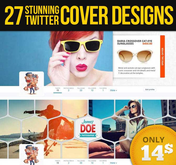 25+ Stunning Twitter Cover Designs only 14! MightyDeals
